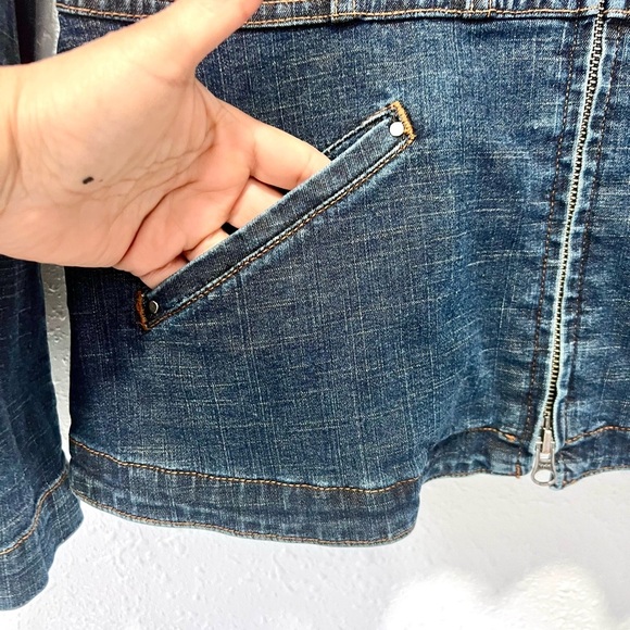Ellen Tracy Dark Blue Denim Jacket 12 - Picture 6 of 8
